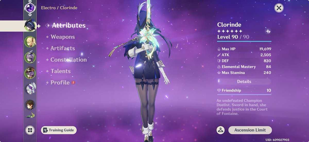 NaClorinde's tweet photo. vesna’s weapon on clorinde is so good bro i knew i didn’t waste 120+ wishes on the weapon banner for nothing https://t.co/LWqTi44eEF