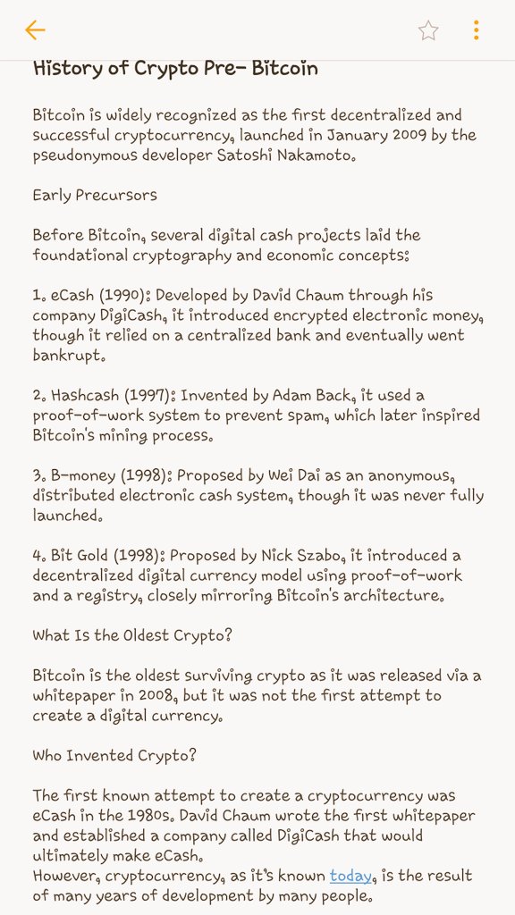 simplyabbest's tweet photo. Day 3 Assignment: on the history of Cryptocurrency before Bitcoin  #CryptoWithShola https://t.co/Squ0n4pQKA