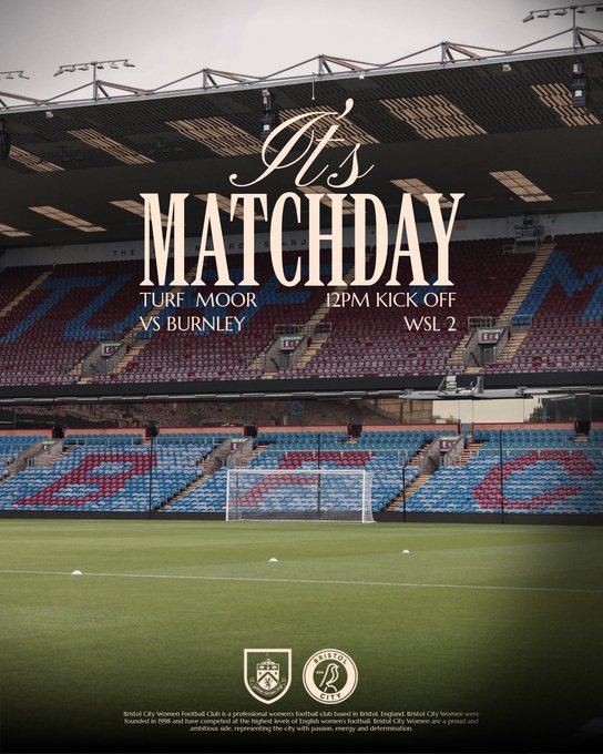 TheBCFCZane15's tweet photo. #BristolCityWFC #BristolCityWomen #BCWFC #BRC #BURBRC #MatchDay #Preview #Prediction #TheBCWFCZane15 #TheBRCZane15
Matchday. City Women continue on the road as they head up to Lancashire taking on Burnley WFC this afternoon at Turf Moor in WSL 2.
Preview/Prediction. 1-2 City W. https://t.co/P6OPnRn8Xh