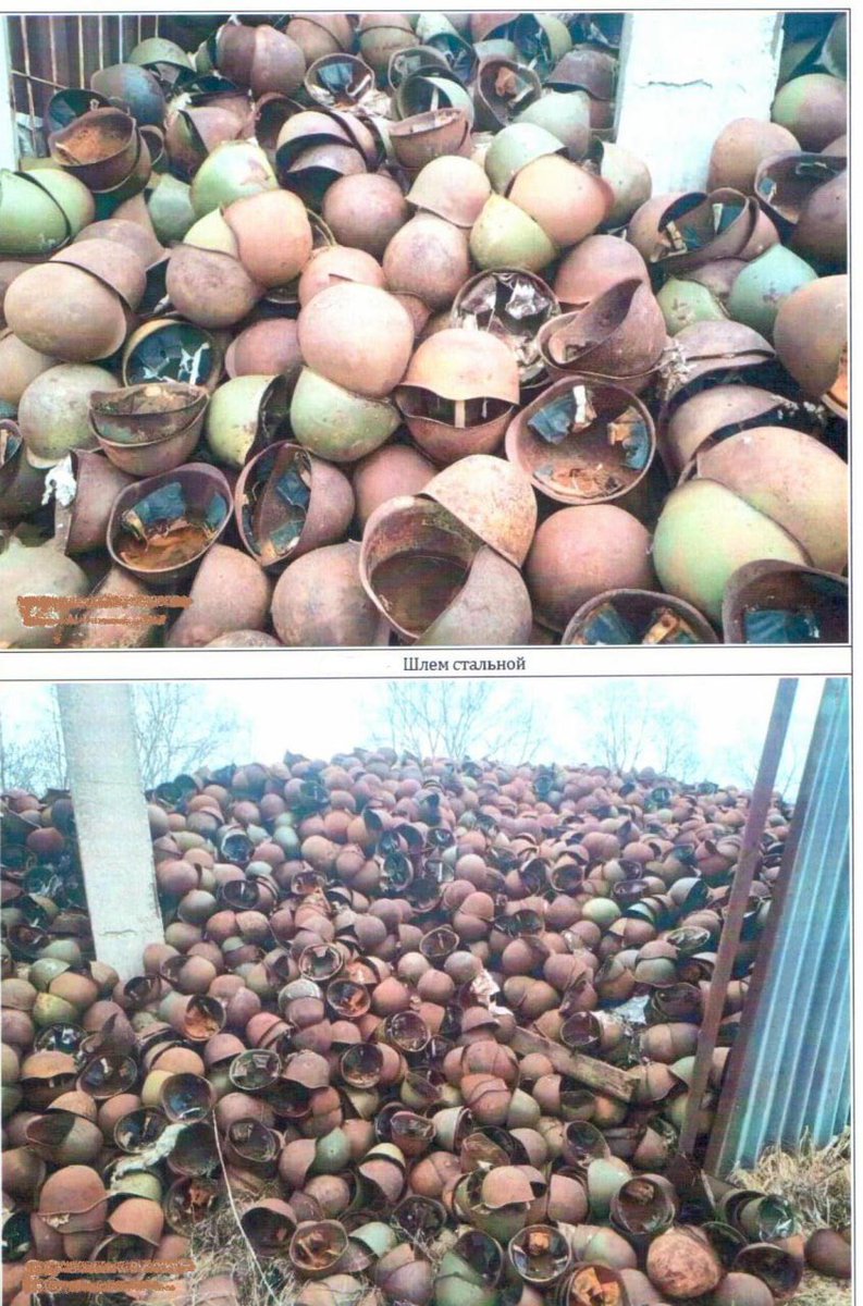 Beefeater_Fella's tweet photo. Russian Ministry of Defense puts 507,000 helmets up for sale for 81.6 million rubles.

The wear and tear on each helmet is estimated at 80%, and the year of manufacture is 1975. The helmets are military products, and they cannot be sold or exported abroad.

The goods can only be inspected after a prepayment of 8.16 million rubles.