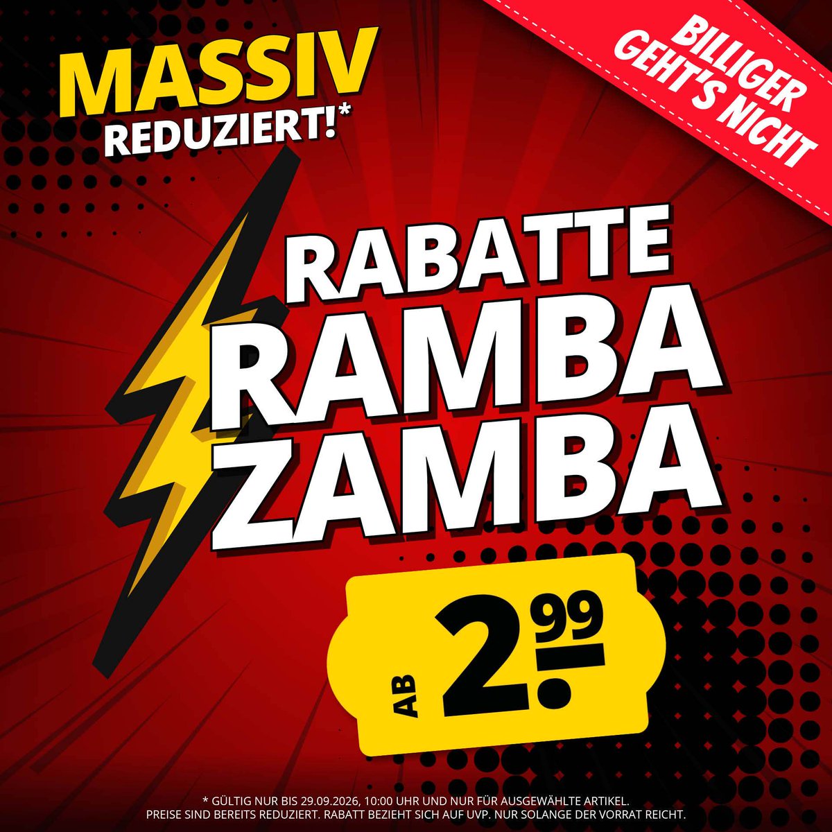 Sportspar's tweet photo. 🔥 RABATTE RAMBA ZAMBA 48h 😎

Ab 2,99 €, satte 89 % Rabatt 🤑

Jetzt sichern 👉 https://t.co/gbX81of1gH https://t.co/nQIE52oZSw