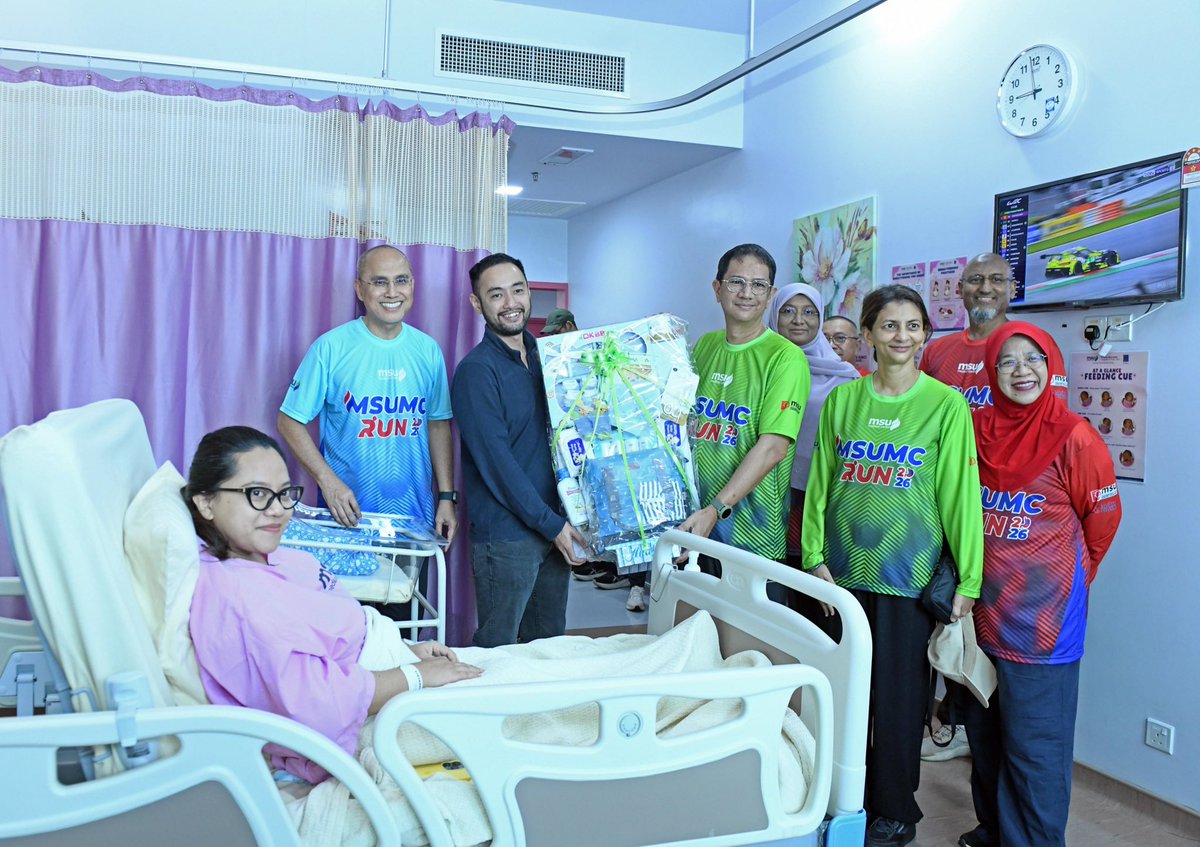 MohdShukriYajid's tweet photo. A delight to accompany DYTM Tengku Sarafudin Badlishah Ibni Al Aminul Karim Sultan Sallehuddin, Raja Muda Kedah and Chancellor of MSU, together with DYTM Che Puan Muda Zaheeda Mohamad Ariff, Raja Puan Muda Kedah, during their visit to @msumcmalaysia, in conjunction with #MSUMCRun2026.

There were heartwarming moments with our newly born babies, as well as visits to the Obstetrics & Gynaecology, Emergency, and Dialysis Departments, reflecting MSUMC’s continued commitment to compassionate care, healing, and education.

#MSUMCRun #MSUMCsdg #CaringHealingEducating