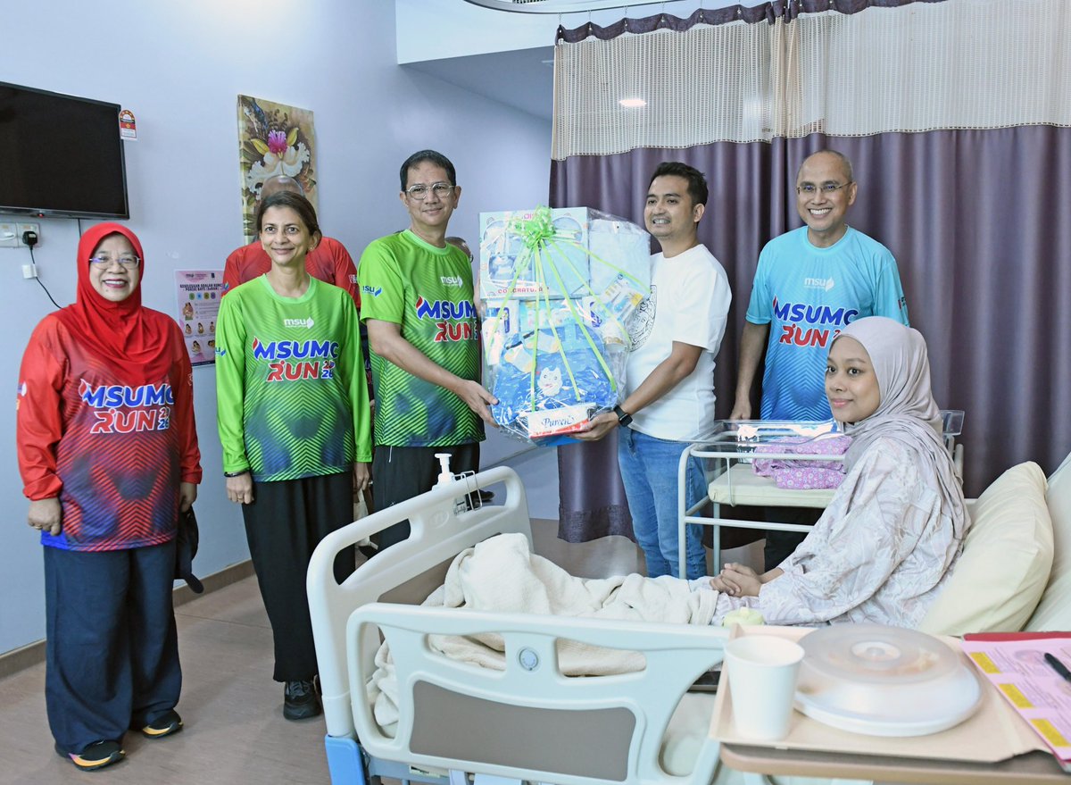 MohdShukriYajid's tweet photo. A delight to accompany DYTM Tengku Sarafudin Badlishah Ibni Al Aminul Karim Sultan Sallehuddin, Raja Muda Kedah and Chancellor of MSU, together with DYTM Che Puan Muda Zaheeda Mohamad Ariff, Raja Puan Muda Kedah, during their visit to @msumcmalaysia, in conjunction with #MSUMCRun2026.

There were heartwarming moments with our newly born babies, as well as visits to the Obstetrics & Gynaecology, Emergency, and Dialysis Departments, reflecting MSUMC’s continued commitment to compassionate care, healing, and education.

#MSUMCRun #MSUMCsdg #CaringHealingEducating