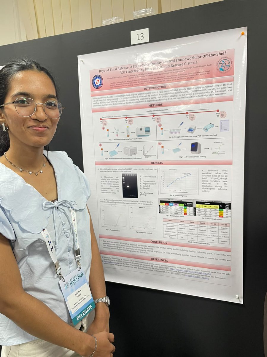 CTCTC_tmc's tweet photo. @NaitikaBhavsar @PranayaPPawar @DhanashreeK2001 @DrGauravNarula @KhushaliPandit @ACTREC_TMC @IndiACGT #TeamCTCTC at #IACGT2026, presenting our work through insightful poster presentations. - Part 3
Featuring : @D_Sakshee3, @neha36371578, @GlennHarley13
#QualityControl #CriticalQualityAttributes #CellTherapyProducts #ProcurementChallenges https://t.co/YdFx9QT982