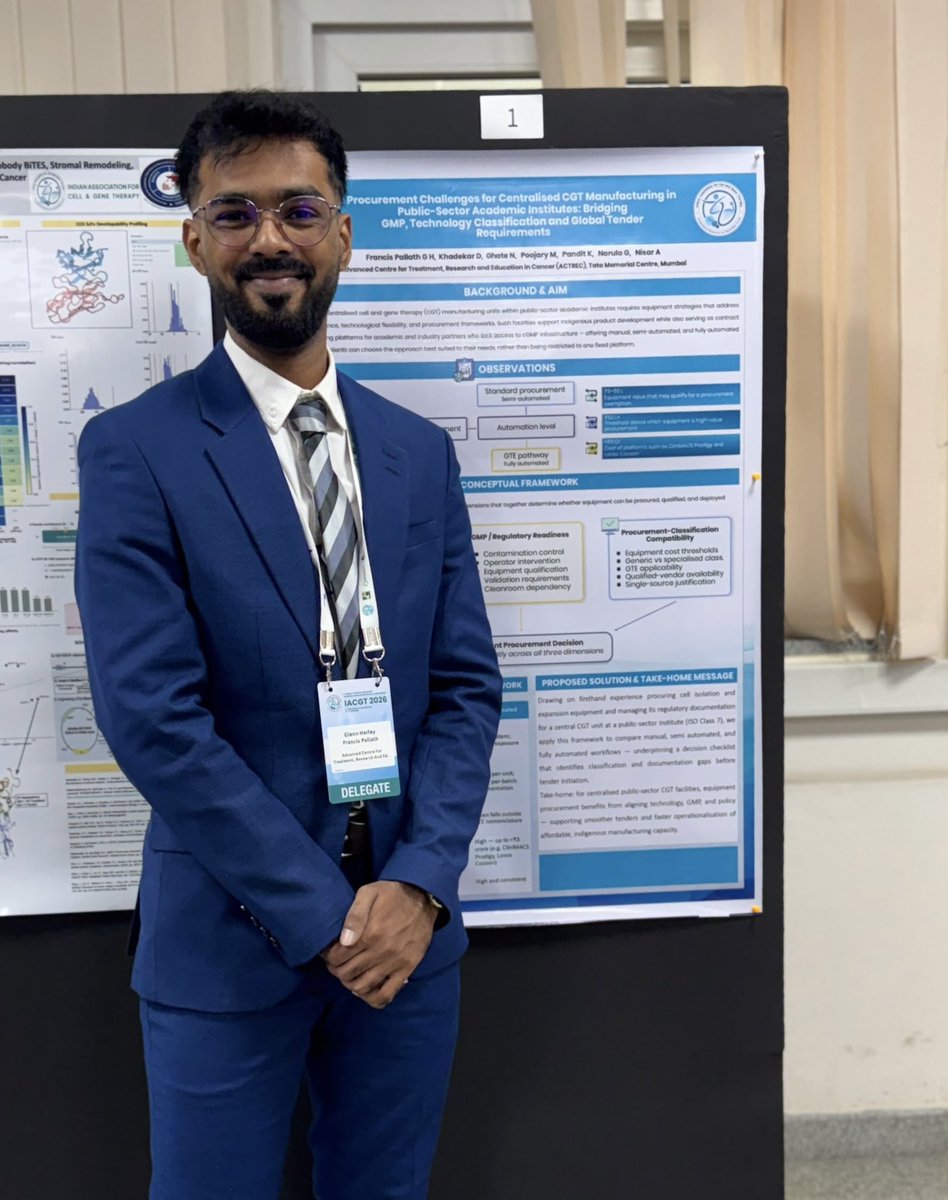 CTCTC_tmc's tweet photo. @NaitikaBhavsar @PranayaPPawar @DhanashreeK2001 @DrGauravNarula @KhushaliPandit @ACTREC_TMC @IndiACGT #TeamCTCTC at #IACGT2026, presenting our work through insightful poster presentations. - Part 3
Featuring : @D_Sakshee3, @neha36371578, @GlennHarley13
#QualityControl #CriticalQualityAttributes #CellTherapyProducts #ProcurementChallenges https://t.co/YdFx9QT982
