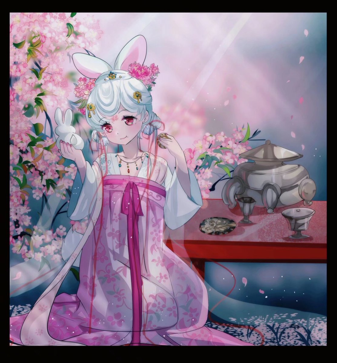 panghulao's tweet photo. 14年画的嫦娥～21年画的嫦娥+月兔，后来就没画过，今年画了纯狐，草。 https://t.co/aaDUVyemXD