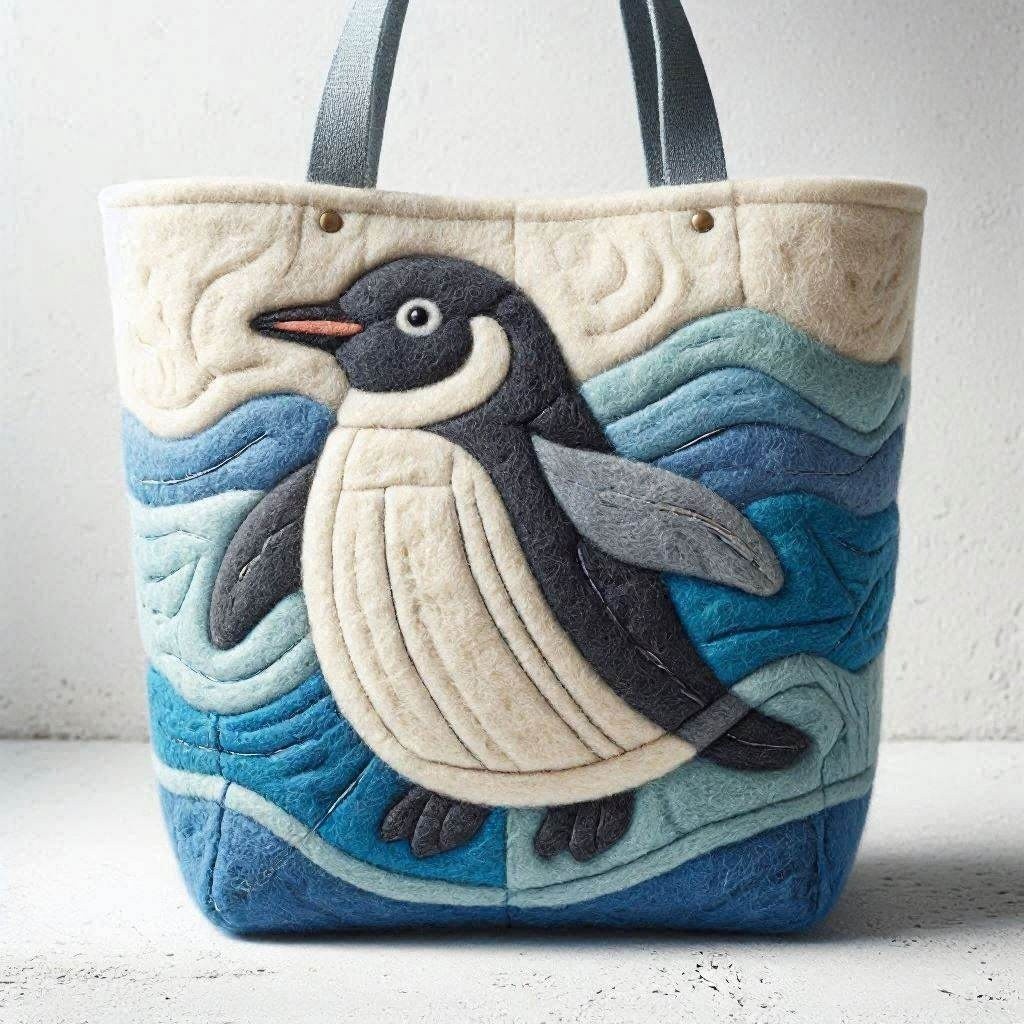 wool_felt_work's tweet photo. ペンギンのトートバッグ

#AI画像 #羊毛フェルト https://t.co/k3eXpHlsWS