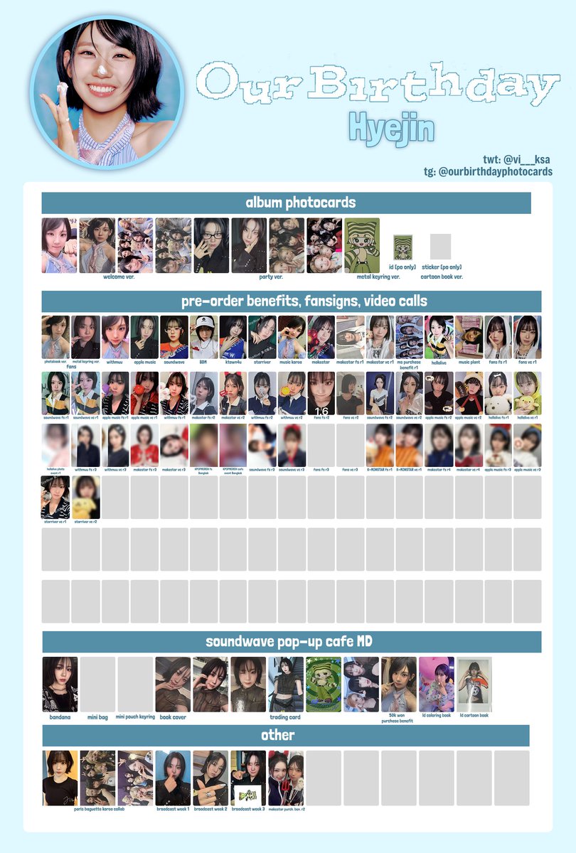 vi___ksa's tweet photo. OURBIRTHDAY 1st single album "Our birthday" member photocard template

Chorok, Hyewon, Hyejin, U

Baby, Achiraya, Kilala and ot7 in replies

Google drive for better quality: 
https://t.co/jP6r6YtsWi

#OURBIRTHDAY #OBD #Hyejin #U #Hyewon #Chorok #아워벌스데이 포카 https://t.co/SacAhoIMw3