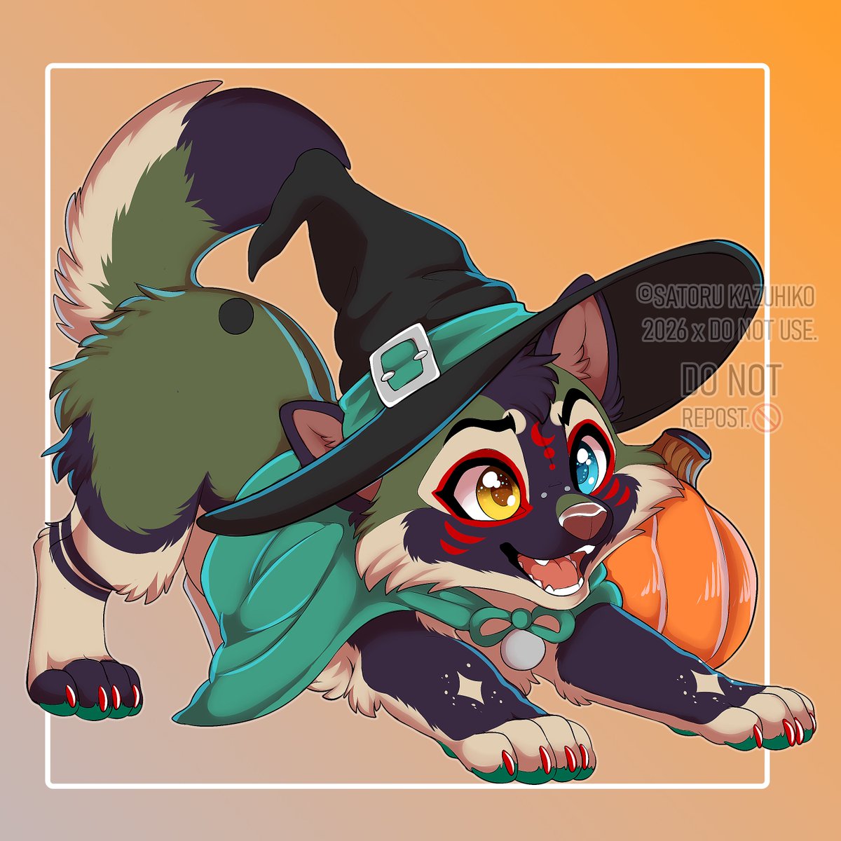 SatoruKazuhiko's tweet photo. Halloween YCH for October, open. :3c
Made two additional gifts for my friend Dustin and Ifus.

Retweet pleaseˋ°•*⁀♡.
── · 𖨠 · ──
#Furry #FurryArt #FurryArtist #FurryArtwork 
Link to the YCH: https://t.co/56PRwWlZ8Z https://t.co/gNf1k3E4us
