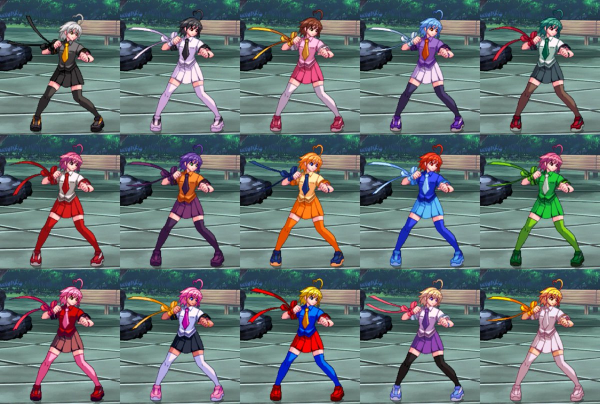 SegGel2009's tweet photo. All of Heart's exclusive BBTAG and Nitroplus Blasterz palettes ported to Arcana Heart 3.
Can be used with the Angel Improvement Mod for AH3LMSS: https://t.co/6hiqxxwPFp
Download for all palettes: https://t.co/Wcy6LW31wj
#AH3 #AH3LMSS #ArcanaHeart https://t.co/9mWU1uumT5