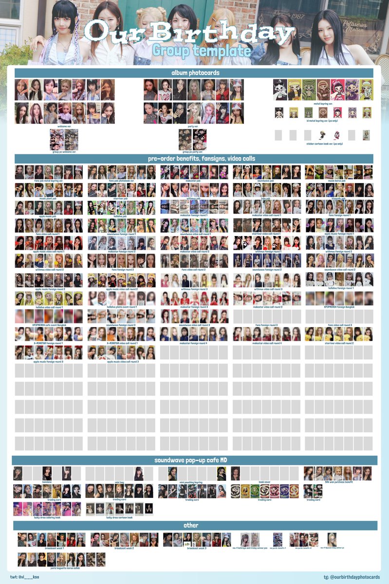 vi___ksa's tweet photo. OURBIRTHDAY 1st single album "Our birthday" member photocard template

 Baby, Achiraya, Kilala and ot7

#OURBIRTHDAY #OBD #Baby #Achiraya #Kilala #아워벌스데이 포카 https://t.co/1ssgV6T9mS
