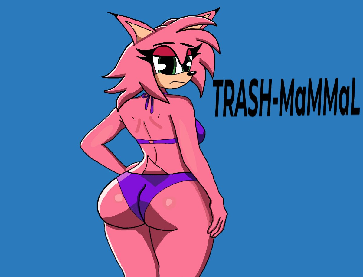 TrashDaMaMMaL's tweet photo. Amy Rose (B.R.A) 
----------------------
Singular eyes like this are weird to me.... But I think I pulled it off! 
-------------------------------
Crazy seeing how I first started to draw mobians compared to now! https://t.co/NG0puyHnNt