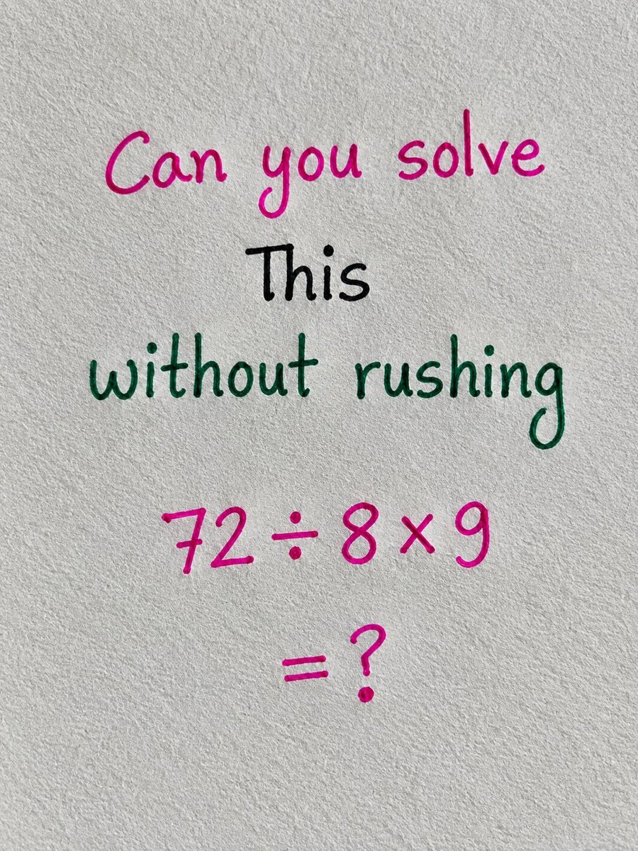 jessicaamith11's tweet photo. Only Sharp mind are solve this equation 
Don't use calculator ❌ https://t.co/wBnOuxsAzP