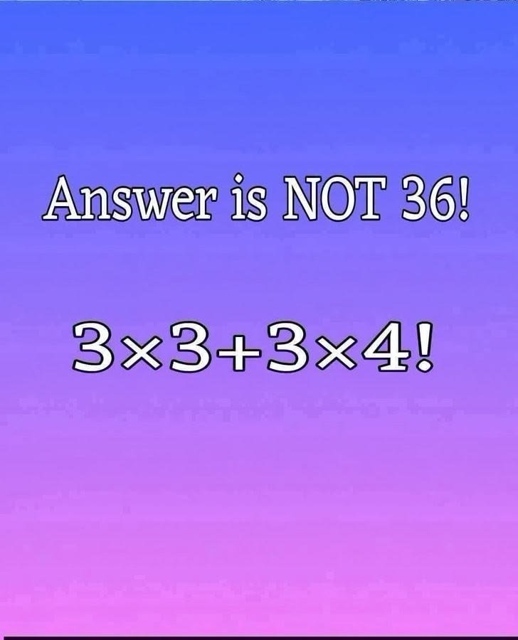 orla_betty's tweet photo. Answer is not 36

Think very carefully https://t.co/aZEN8PzfzA