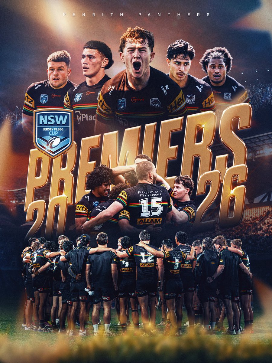 PenrithPanthers's tweet photo. CHAMPS 🏆 The Panthers snatch the 2026 Jersey Flegg Cup with a 62-16 Grand Final win 😤 https://t.co/Hg62OCVdC5