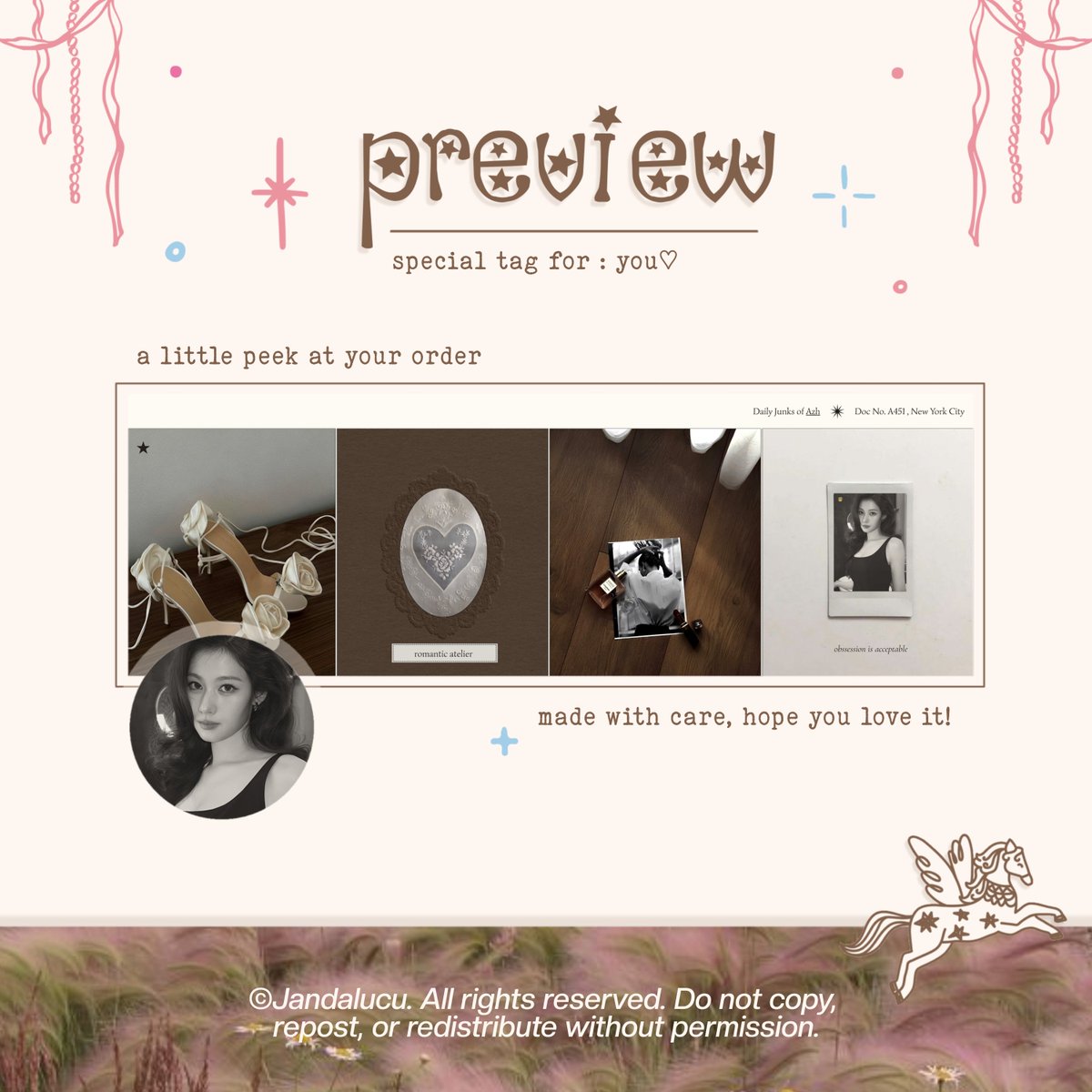 faeyetales's tweet photo. mohon bantuan repostnya, thank u! 

available ready stock layout Sana #PradaSS27xSANA 💫

♥︎ Aurore 13.000
♥︎ Chic 7.000
♥︎ Matilda 8.000 

ambil jajan sekarang melalui chat/teleee ya, lovee! #zonauang https://t.co/0sYxnGPn2z