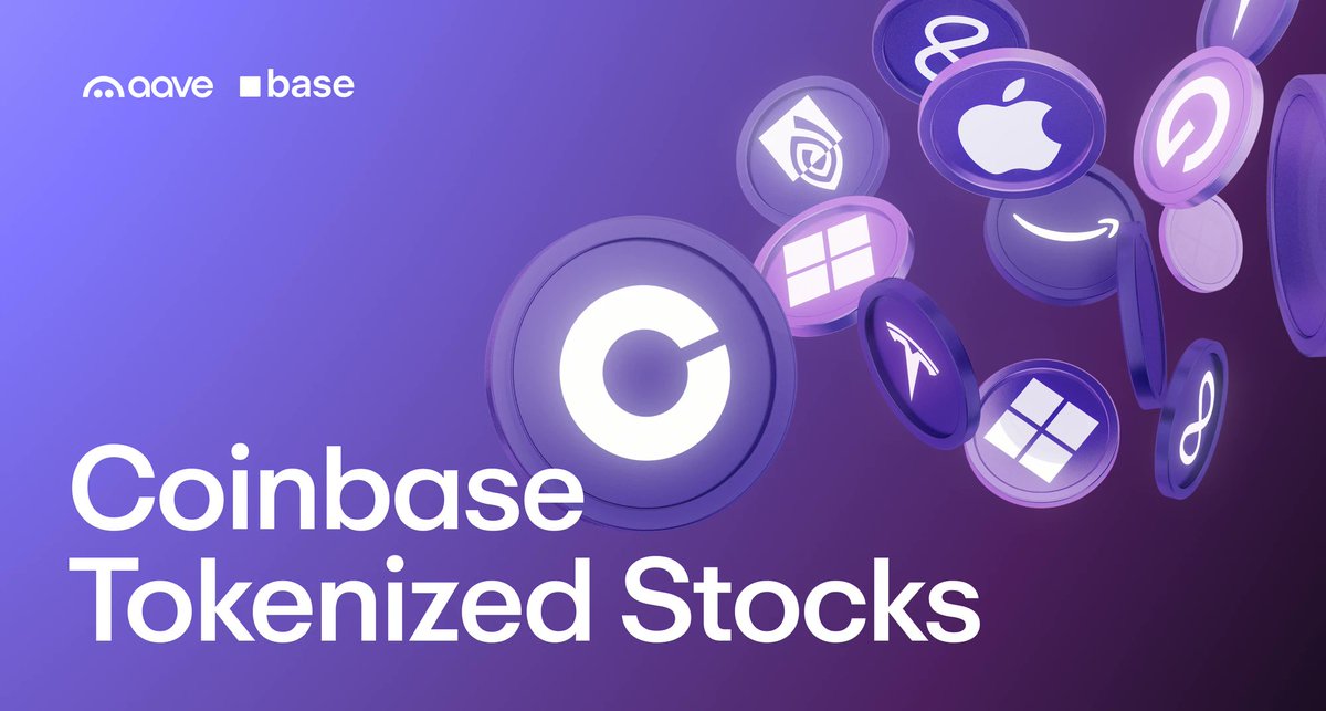Diphunter18's tweet photo. I’ve been looking more closely at the Coinbase Tokenized Stocks launch on Aave V4, and I think this is a pretty meaningful step for how tokenized equities can actually be used onchain.

V4 on Base now lets users deposit AAPLc, AMZNc, GOOGLc, METAc, MSFTc, NVDAc and TSLAc as collateral and borrow USDC against them. So you can hold exposure to a tokenized equity position while accessing liquidity against it, rather than having to sell the position to get that liquidity.

The part I like here is how much of the infrastructure is already being connected around it. The underlying shares are held with Alpaca Securities in segregated custody, Chainlink provides the tokenized equity pricing, and Aave handles the lending market and risk parameters. The tokenized stocks also account for things like dividends and stock splits through the token multiplier, so there is a lot more going on underneath the surface than simply putting a stock price onchain.

Right now it’s a relatively small starting point with seven stocks and USDC as the borrow asset. But Aave already says more Coinbase Tokenized Stocks and $GHO are expected to be supported over time, with supply and borrow caps adjusted as liquidity and market depth develop.

That’s the direction I find worth watching.

Once tokenized equities can move through lending, collateral and liquidity infrastructure like this, their role onchain starts to change. They become assets that can actually be used within financial markets, and @aave is taking a pretty direct step in that direction with V4.

Aavesome👻
