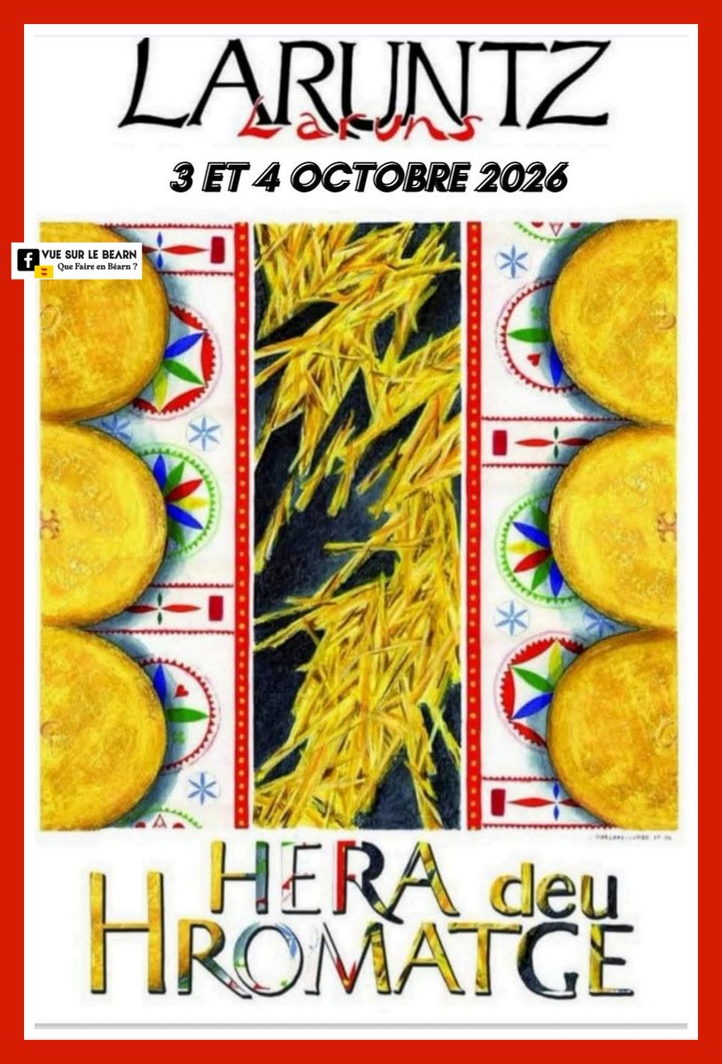 vuesurpyrenees's tweet photo. la Foire au fromage 2026
Les 3 et 4 octobre à Laruns
programme complet
https://t.co/WXTlmvJoos
Dégustations, démonstrations de fabrication de fromage, animations traditionnelles, concerts et danses Ossalois ...
#gastronomie #bodega #bearn #terroir #pyrenees https://t.co/KNnsC6V9Sz