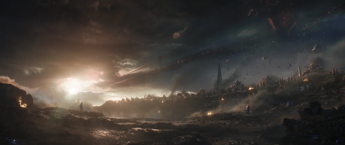 manuelsbento's tweet photo. I must say this shot remains one of my all-time favorite MCU shots. And kinda the ultimate proof that dark, gloomy, grey, CGI-heavy shots can still look absolutely incredible in the right visual AND narrative circumstances. #AvengersEndgame https://t.co/gQpEeatuHb