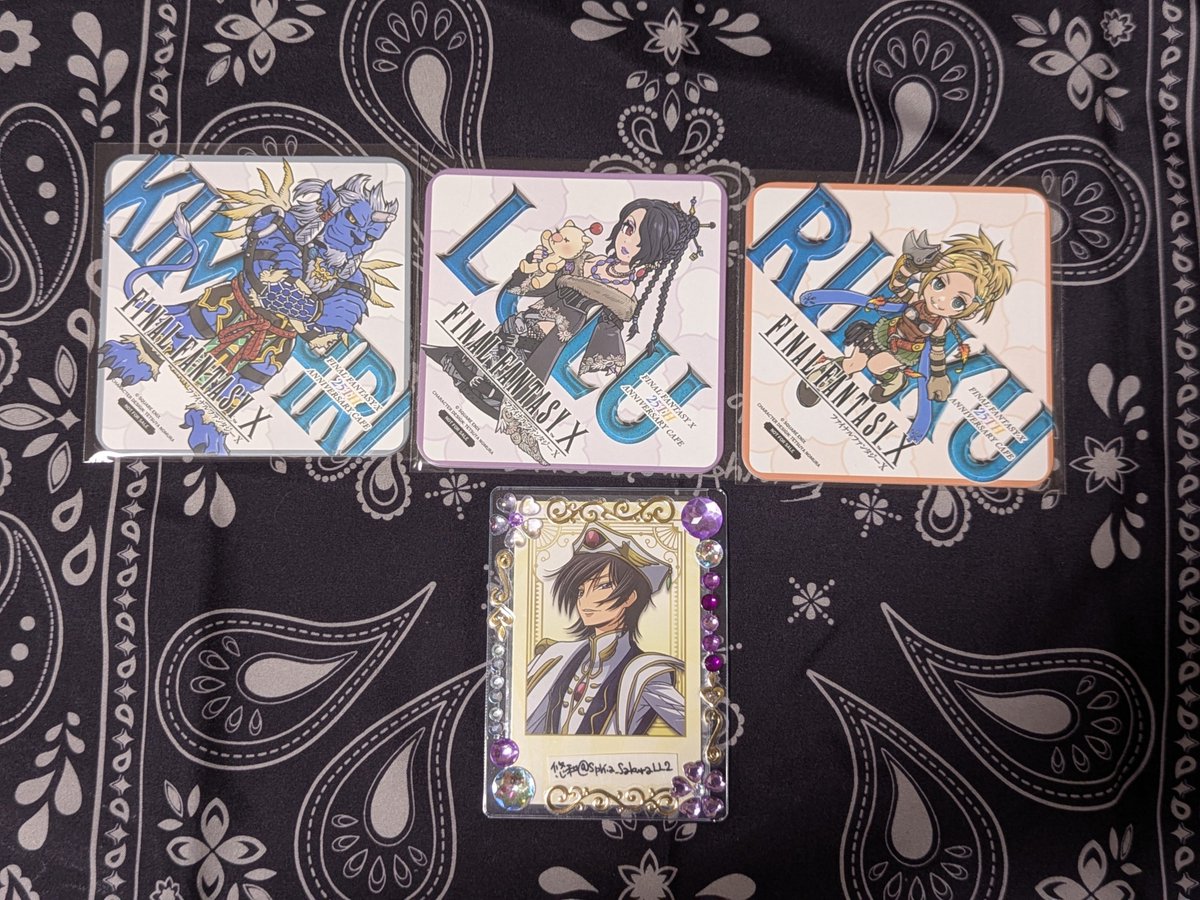 Sphia_SakuraLL2's tweet photo. 【交換】FF10 カフェ コースター 前期

譲: ルールー、リュック、キマリ
求: アーロン>ジェクト1、ワッカ1、シーモア1

郵送希望、都内手渡し要相談(土日祝のみ可)。
よろしくお願いいたします。 https://t.co/F2r8YPAtNW