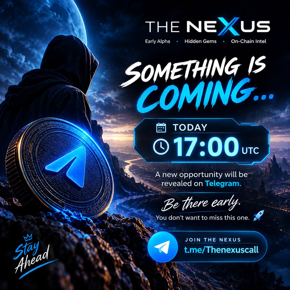 Thenexuscall's tweet photo. 👀 SOMETHING IS COMING...
Today • 17:00 UTC ⚡
A new opportunity will be revealed on Telegram.
Be there early. You don’t want to miss this one. 🧬
👇 THE NEXUS
https://t.co/zIrlIBtzXg

#Crypto #Altcoins #MemeCoins #OnChain #CryptoTwitter https://t.co/8VsBXdmL4o