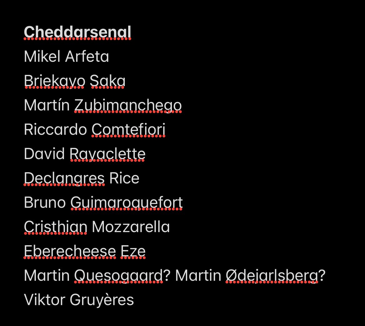 merrychristos's tweet photo. Here are my Arsenal cheese names https://t.co/s2cWJVClx6