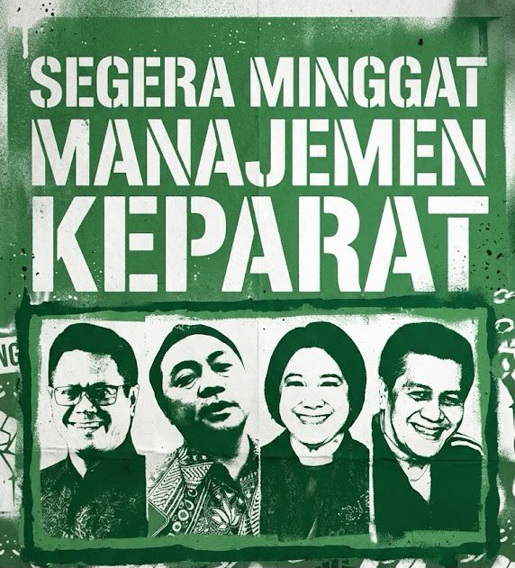 GREEN_GIANT1976's tweet photo. SEGERA MINGGAT MANAJEMEN KEPARAT!!!

#RevolusiManajemenPSS
#ResetPSS
#SaveOurPSS 
#RachmatMakassauOut
#YoniArsetoOut
#SerenaKarlitaOut
#GustiRandaOut https://t.co/3oQBQREmgz
