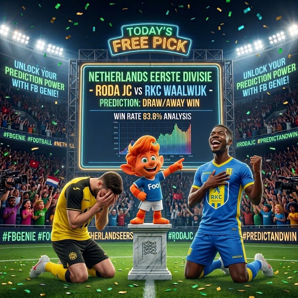 FBG2026's tweet photo. 💡 TODAY'S FREE PICK 💡
🏆 Dutch Eerste Divisie
⚽️ Roda JC vs RKC Waalwijk

🔮 Prediction: Draw/Away Win
📊 Win Rate: 83.8% (26/31) 📈

📱 Access the DApp for more expert predictions: https://t.co/Qf9BOoANE6

#FootballGenie #FOO https://t.co/njqCie3bi3