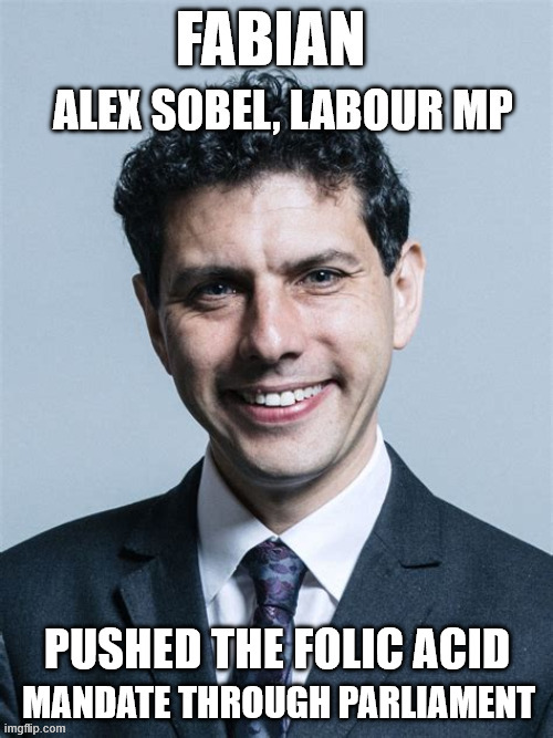 VictoriaHa50399's tweet photo. Another Fabian!  

Alex Sobel is a Labour politician who has been the MP for Leeds Central and Headingley since 2024.

What IS it with FABIANS &amp; mass medicating ALL of us with synthetic folic acid?

I would love to know? https://t.co/aROcumZ9b4