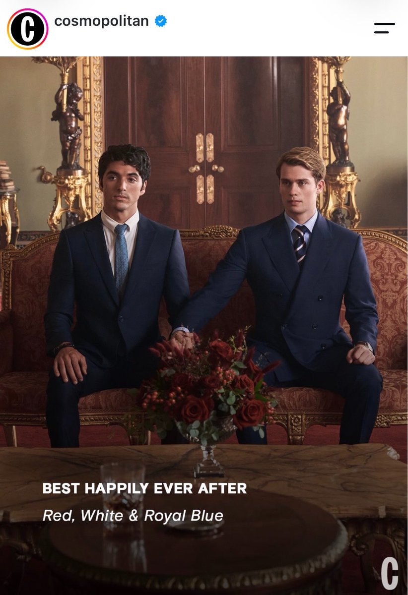rwrbcrave's tweet photo. Cosmpolitan via Instagram have declared Red, White &amp; Royal Blue (2023) the best happily ever after book-to-screen romance! 

(We agree.) https://t.co/RN2gOucNqj