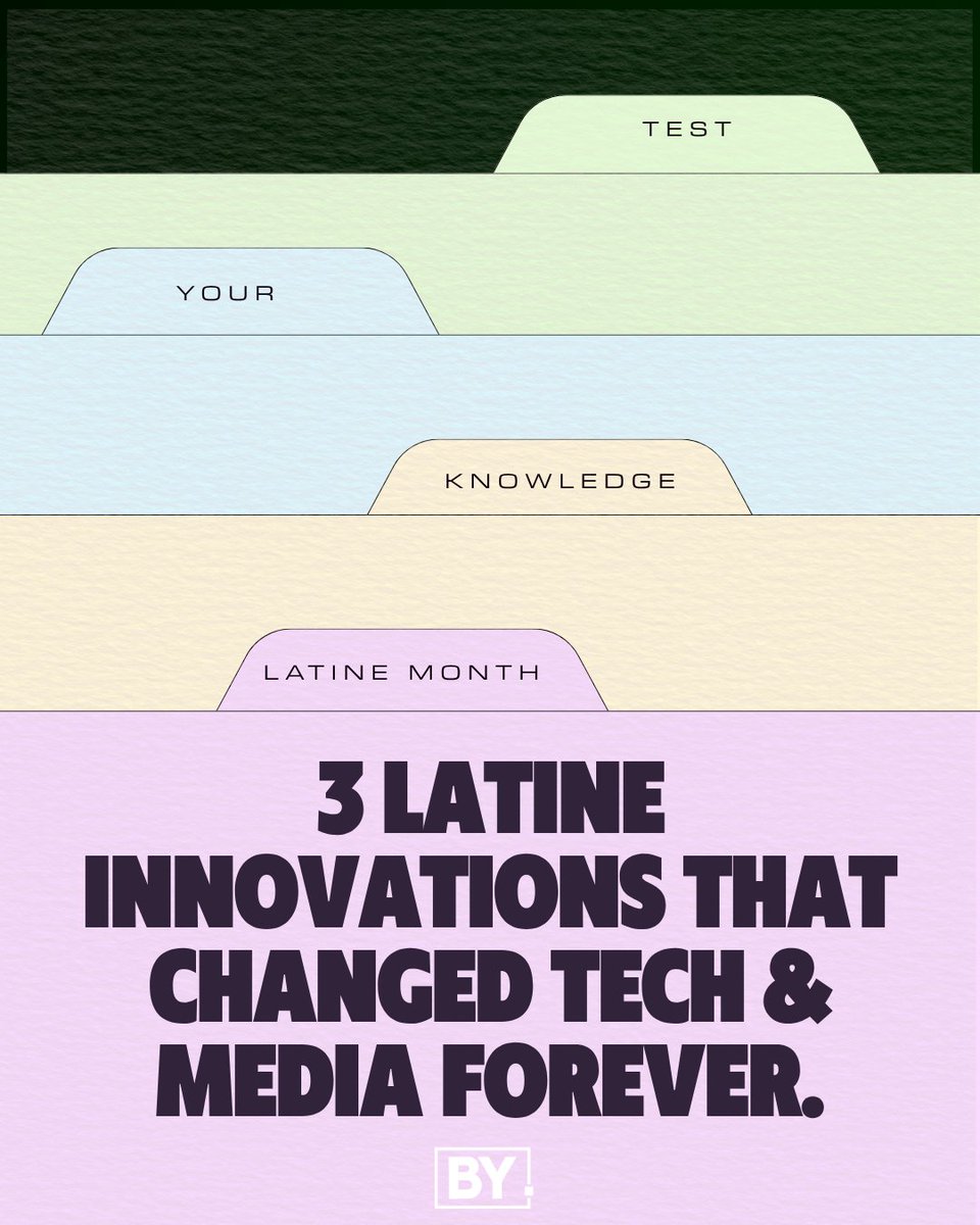 _bynetwork's tweet photo. Latine innovators haven't just shaped culture.. They built foundational tech that revolutionized how the entire world communicates, captures memories, and consumes media.  

Swipe through to test your knowledge on 3 major breakthroughs! ➡️💡 https://t.co/BTo1mmBfkU