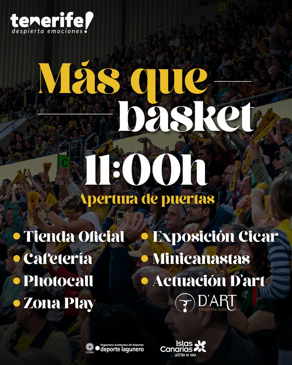 CB1939Canarias's tweet photo. 🙌 Mañana, nos vamos a divertir 😍

🚀 Arranca la @ACBCOM...¡Súper DOMINGO en el Santiago Martín! 

🎟️ ¡Aún puedes comprar tu entrada! ➡️ https://t.co/WGl9Cok9fX https://t.co/xUpAoQXfwt