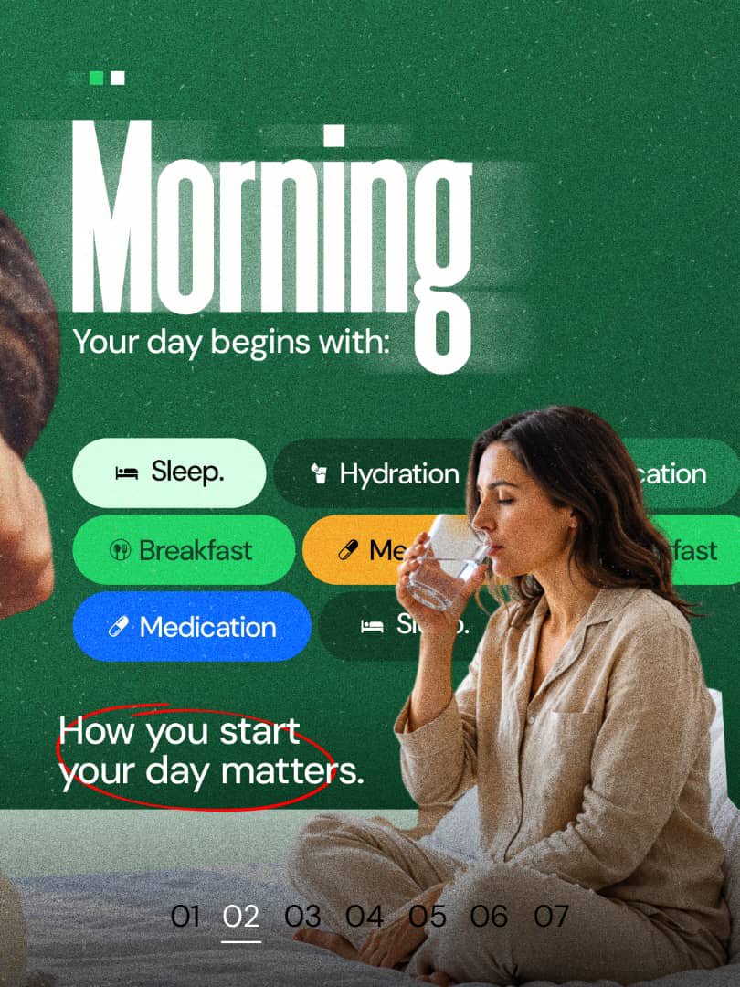 Chetacare's tweet photo. Your body keeps track of more than you think. 🕐💚
From how you start your morning to how you wind down at night, the little choices you make throughout the day can shape your well-being.
Swipe through a 24-hour journey inside your body and see why every part of your day matters. https://t.co/IAUMnh2W6w