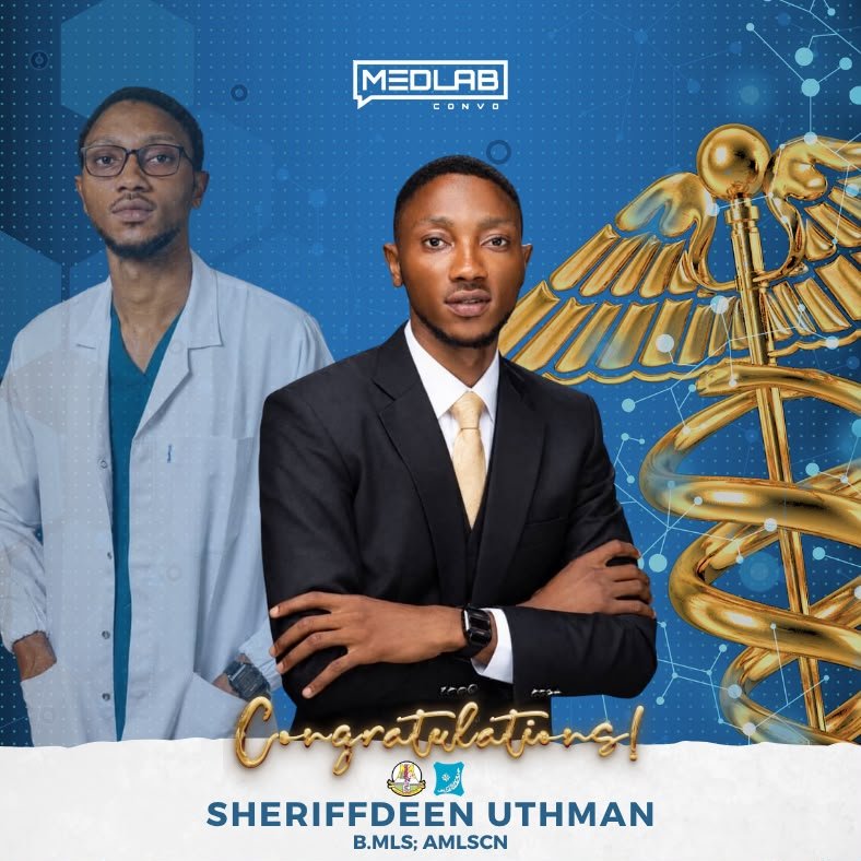 Medlabconvo's tweet photo. On Thursday, two of our volunteers had the usual rite of passage, from student to scientist, from Bayero University, Kano

We couldn't be more proud of them as one of them, Sheriffdeen Uthman emerged the best graduating student.

Join us in congratulating them🥳🥳
#LetsTalkMedLab https://t.co/hIVqqMiKAx