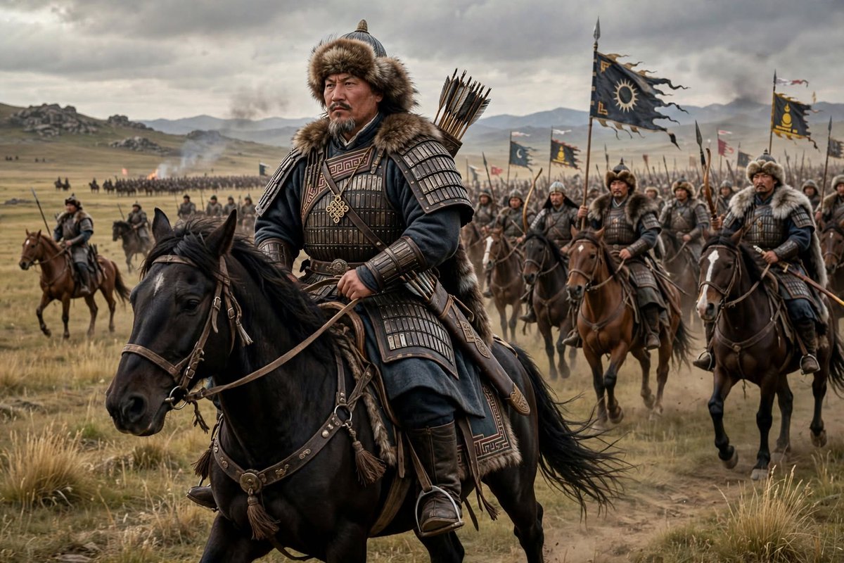 HistoryDailyyy's tweet photo. "Remember, you have no companions but your shadow" 

*- Genghis Khan https://t.co/tvMh6uv1N0