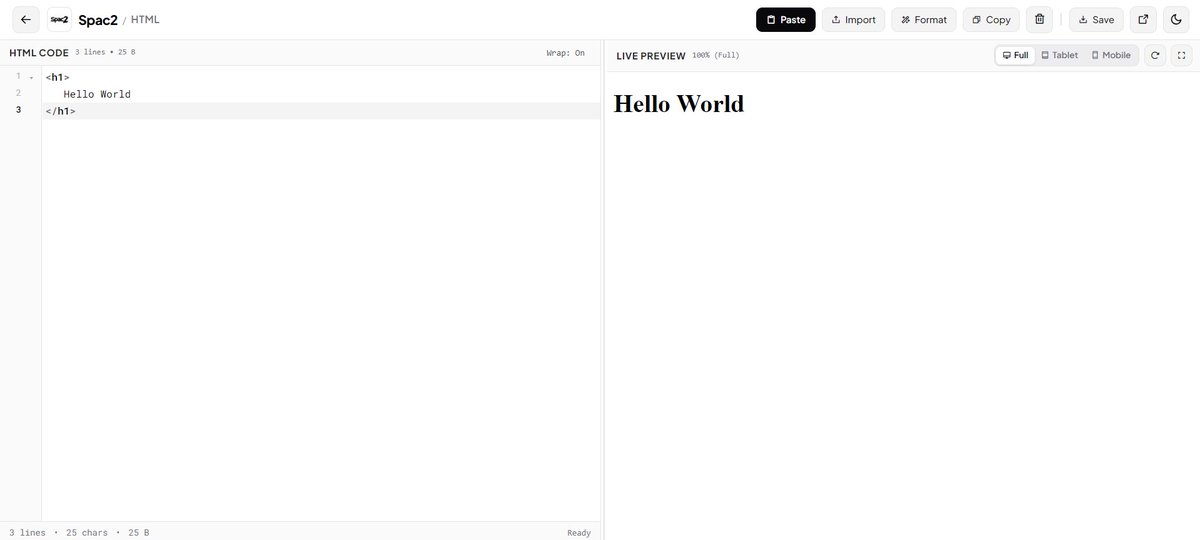 spac2com's tweet photo. Introducing Spac2 HTML: Fast HTML Paste & Real-Time Live Preview Engine
An in-depth guide to Spac2 HTML — an ultra-fast, minimalist client-side HTML/CSS/JS viewer engineered for instant clipboard pasting, virtualized 100k+ line editing, responsive multi-device simulation, and zero-lag live rendering. https://t.co/kdKv86uhk0