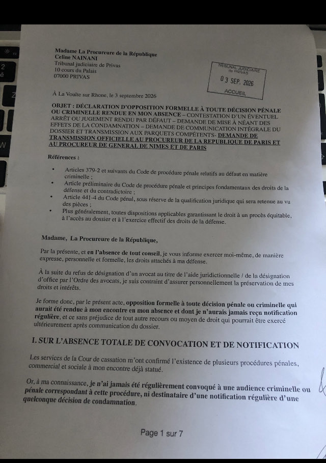 AzAz1189192's tweet photo. @amnestyfrance coucou Amnesty France j’ai été condamné à MON INSU à 12 ans de prison ferme . Impossible d’obtenir l’ordonnance de jugement. Suite à cette condamnation le ministère public a réalisé un pourvoi en cassation pour me condamner définitivement. HELP ME https://t.co/6EX5Wbeq8e