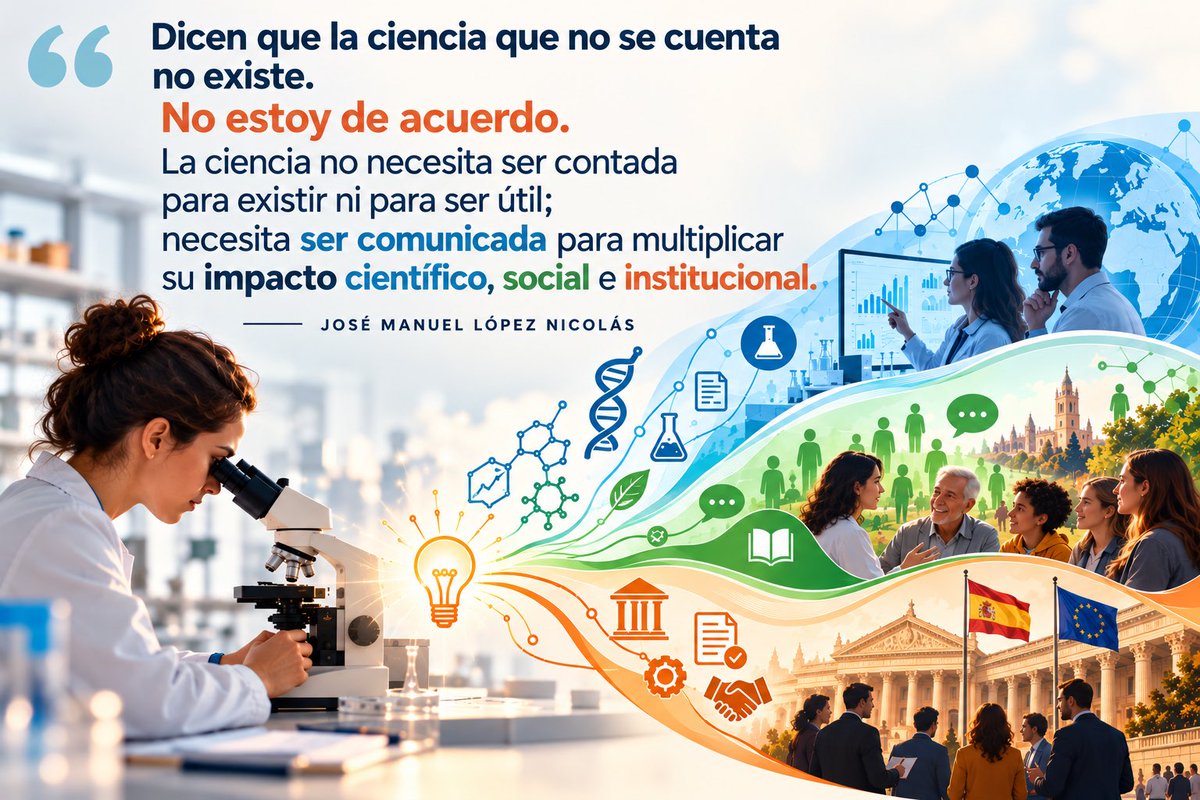 ScientiaJMLN's tweet photo. “Dicen que la ciencia que no se cuenta no existe. No estoy de acuerdo. La ciencia no necesita ser contada para existir ni para ser útil; necesita ser comunicada para multiplicar su impacto científico, social e institucional”. #ciencia #comunicación #divulgación #transferencia https://t.co/QOnuI9Ha0H