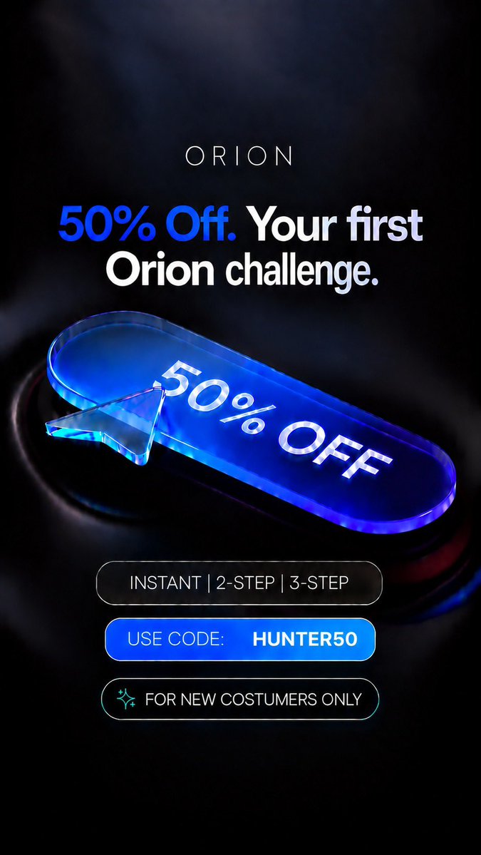 Eurusd_Hunter's tweet photo. 🚨 GIVEAWAY ALERT 🚨

Orion Funded is giving my community a chance to win 5 × $10K accounts 

That is $50K total in accounts for 5 winners

How to enter 👇

✅ Follow @Eurusd_Hunter 
✅ Follow @OrionAffiliates
✅ Follow @orionfundedcom
✅ Follow @SareedMangaree 
✅ Follow @MisauFx 

✅ Like and repost this post

That’s it 🚀

5 winners will each receive a $10K Orion Funded account 🔥