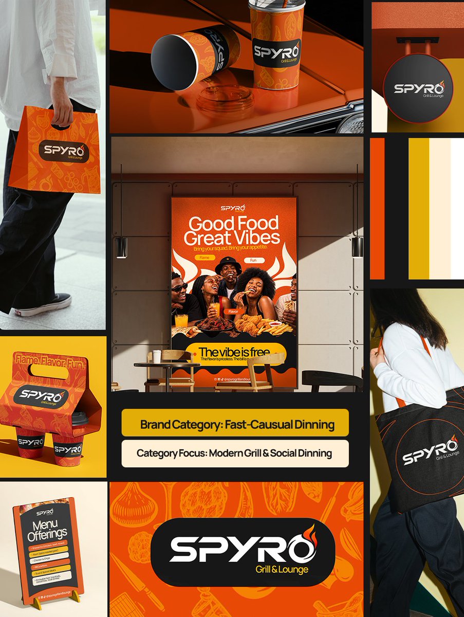 JamesAdesola01's tweet photo. The full SPYRO identity is finally here, now live on my Behance.

Go check it out and let me know… did I nail it or nah? 👀🔥

Building a food brand or launching something new? Let’s talk.

📩 elevistalcreativehub@gmail.com
Or book a discovery call through the link in bio. https://t.co/htQ3Tz1Xhe