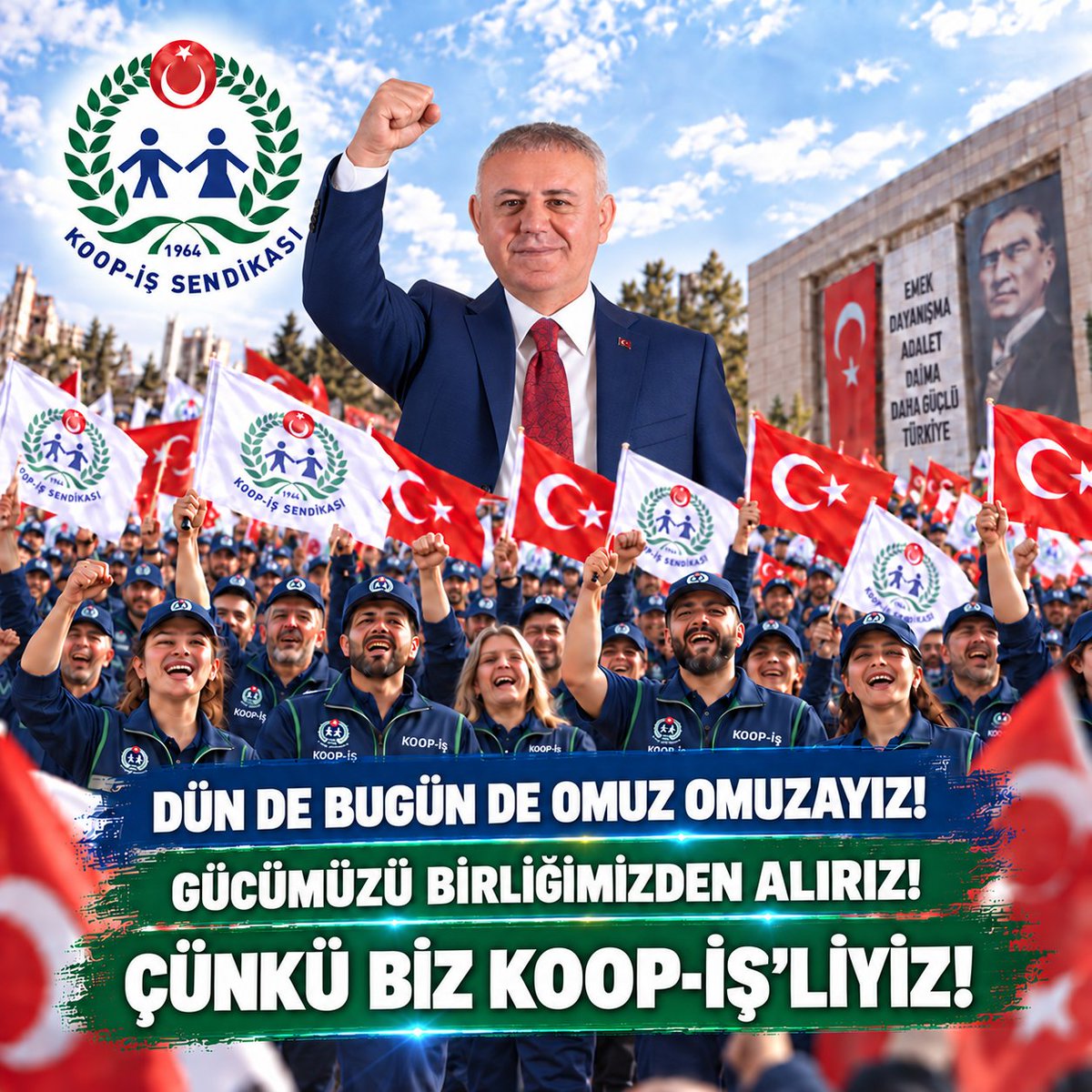 HulyaDemirdas26's tweet photo. LİDERİMİZİN İZİNDE; DÜN DE, BUGÜN DE, YARIN DA KOOP-İŞ’LİYİZ! ✊🇹🇷

@alemdareyup 
@KOOPISSENDIKASI 
@turkiskonf https://t.co/pKnk9PlTMp