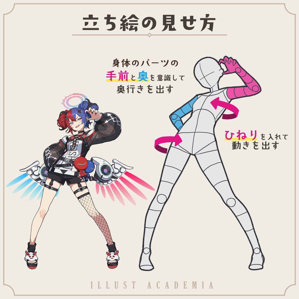 KawaiiSensei_jp's tweet photo. 立ち絵の見せ方のコツ✨ https://t.co/sfBV81YX5N