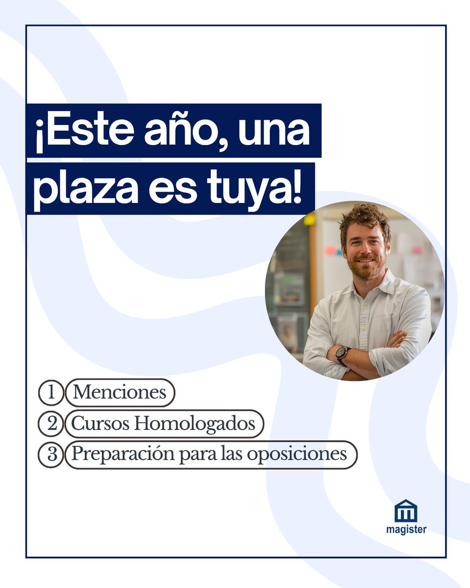 Grupomagister52's tweet photo. ✏️ ¡Este año, una plaza es tuya! 👩🏻🏫✨
📌Menciones🔝
📌Cursos Homologados 👩🏻🎓
📌Preparación para las oposiciones 🤝🏻
#magister #grados #masteresoficiales #menciones #baremo #oposiciones #oposiciones2025 #oposiciones2027 #metas #masteroficial #masteronline #formaciononline https://t.co/na8I7uE5Pl