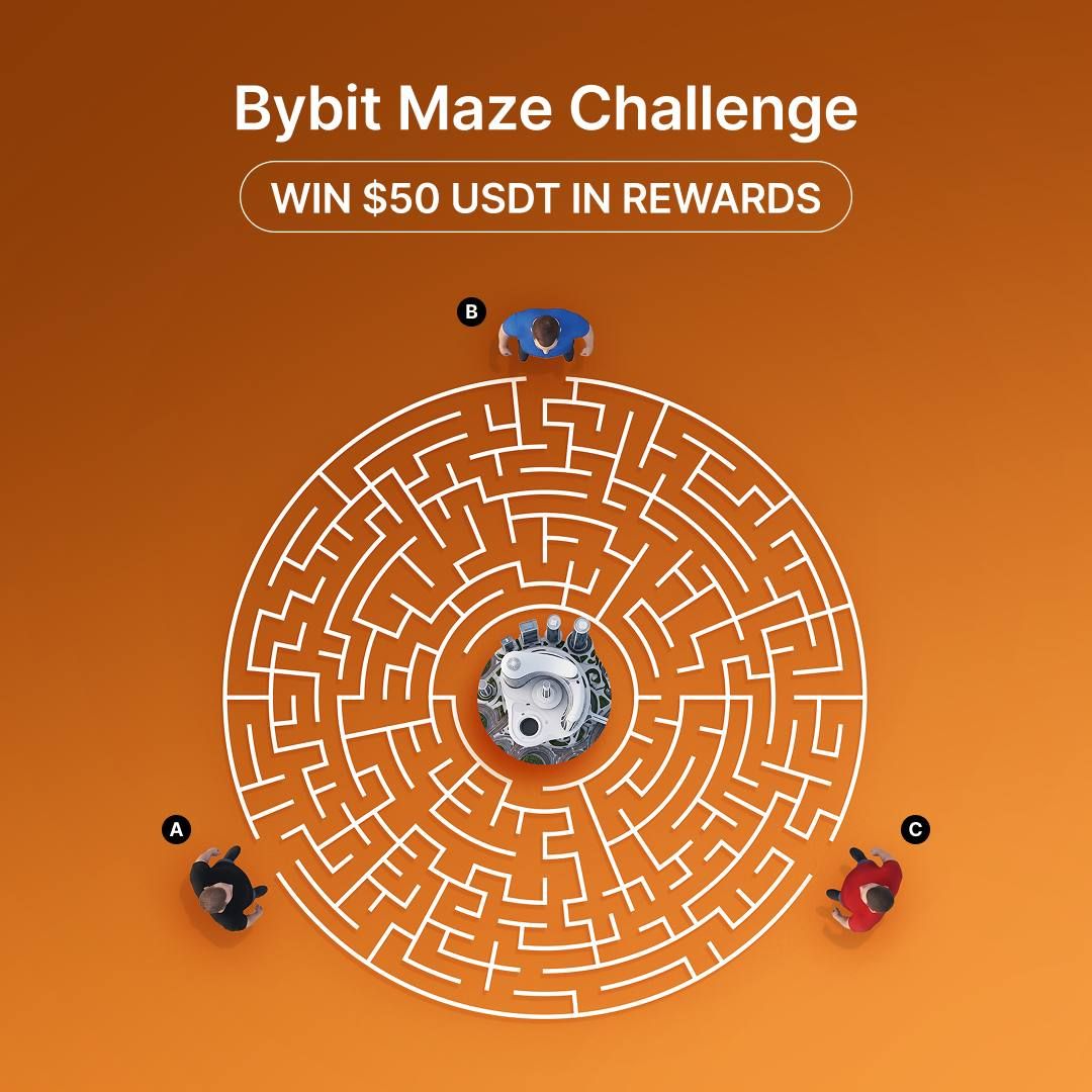 BybitSouthasia's tweet photo. Which path leads to the Bybit AI city? 🧩
Solve the maze for a chance to win $50 USDT! 🌀

➕ Follow @BybitSouthAsia
❤️ Like & Repost this post 🔁
💬 Comment your answer & 👥 tag 2 friends

🎁 $50 USDT prize pool
🏆 5 winners will each receive $10 USDT Bonus

📅 Deadline: Oct 1, 11:59PM UTC

T&Cs apply.

#Bybit #WinUSDT #Crypto #Giveaway