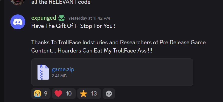 Sal_Predebut's tweet photo. BREAKING PORTAL 2 NEWS!:

The source code for "F-STOP", aka "Aperture", the iteration of Portal 2 developed during 2008, leaked in it's entirety.

This leak also contains the code from some other Directed Design Experiments as well, some being 'Margharita' and '2 Bots 1 Wrench'. https://t.co/HqOgJGxWNF