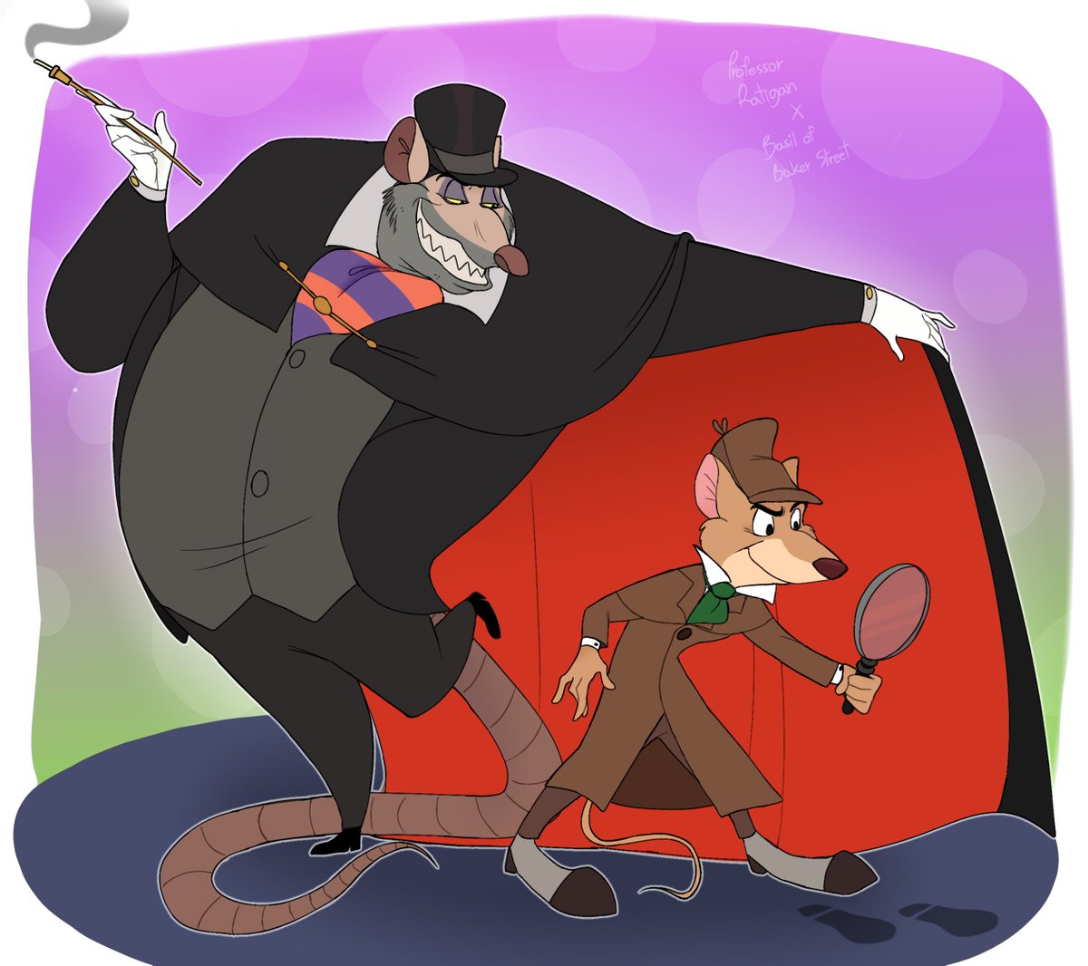 TRMODE11's tweet photo. BASIGAN ALERT!!🚨🚨 #Thegreatmousedetective #Basilofbakerstreet #Ratigan #Basigan #art 
(🐁🐀) https://t.co/71KGz3xrVi