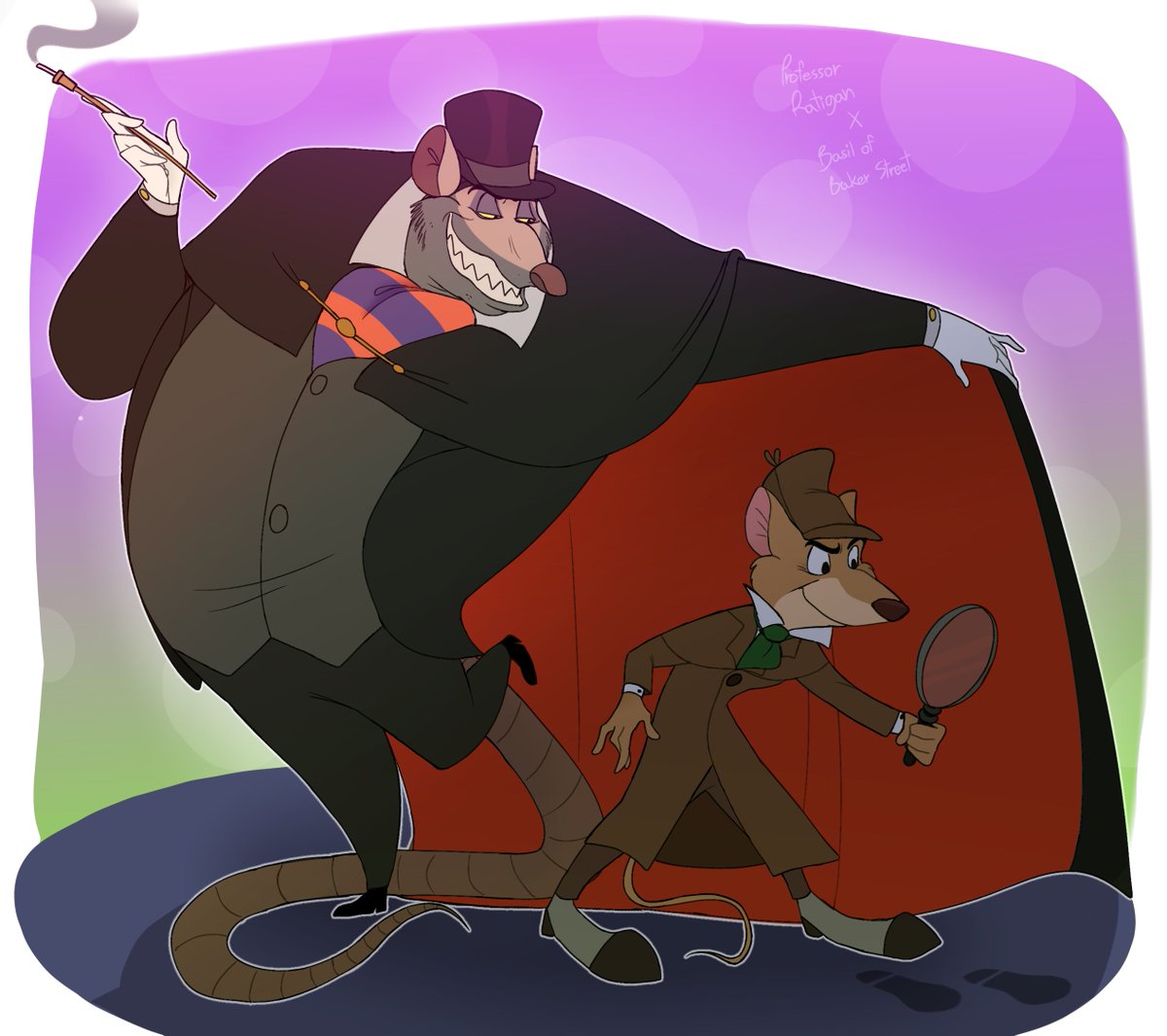 TRMODE11's tweet photo. BASIGAN ALERT!!🚨🚨 #Thegreatmousedetective #Basilofbakerstreet #Ratigan #Basigan #art 
(🐁🐀) https://t.co/71KGz3xrVi