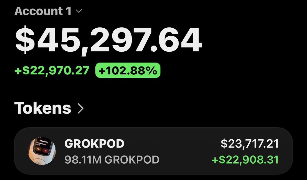 Soltrader_1's tweet photo. $GROKPOD is making waves printing massive profits on my Alpha telegram group 🏆🚀📊

If you’re in my  tg group your copy trade would have been on same profit as I am.

Ca: 9NyBpUhofRBe9VDCLDDEYhPDYBPcEiYfQDaGnUFrjDwt https://t.co/JJCgO9O5Ok