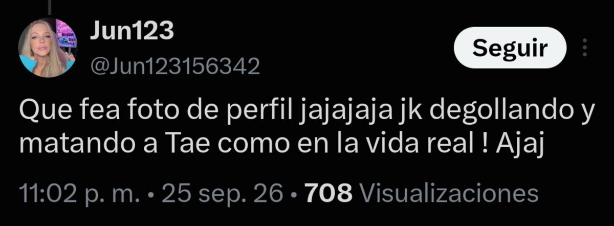 magtk_'s tweet photo. No sé que tipo de obsesión tienen estas ancianas criminales con pensar en muert3 y as3sinato hacia Th y más aún que piensen y usen al mismo Jk para decir que él hará tal acto. Son de las que creen en el tarot y las energías, pero nunca ven la realidad.

Reporten. https://t.co/J8Dyol6Mau