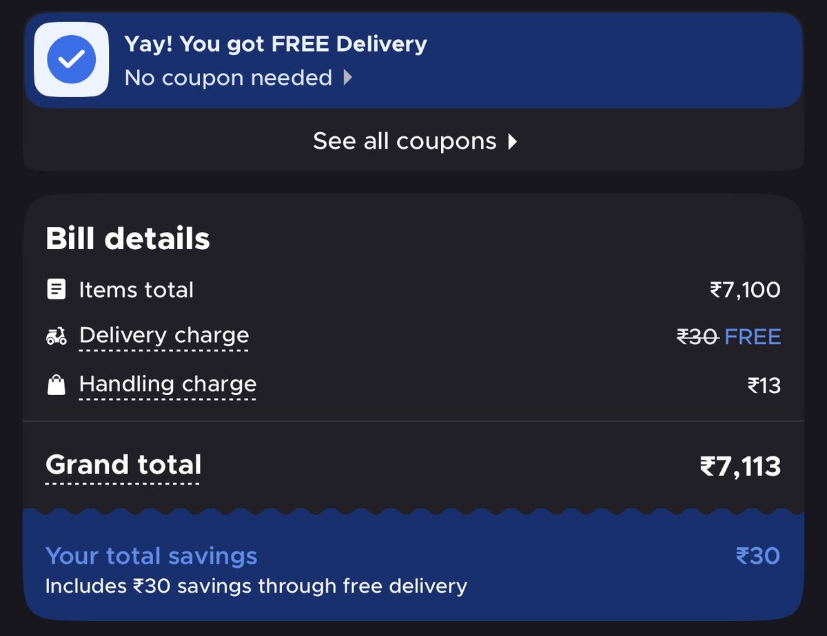 alokparikh16's tweet photo. @blinkitcares Why is there different handling charges on different phones for same cart?
what kind of A/B testing are you running? https://t.co/1UtygynPV7